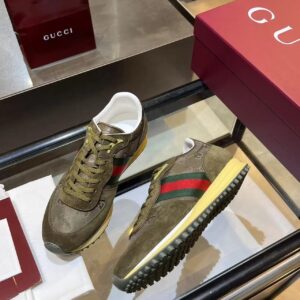 gucci re motion sneakers olive