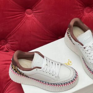 chloé high platform sneakers white
