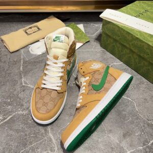 nike x air gucci premium sneakers brown