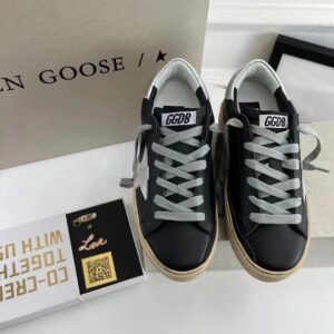 golden goose hi star sneakers black silver