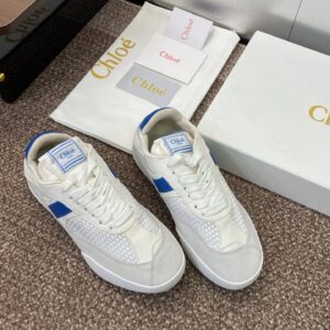 chloe white blue sneakers