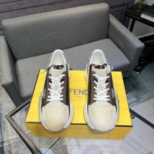 fendi flow men's fashion sneakers light brown