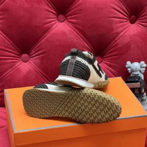 hermes jet suede mesh sneakers black white