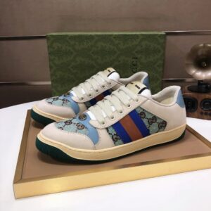 gucci distressed screener sneaker blue