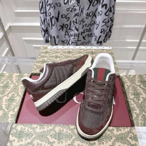 gucci re web sneakers maroon