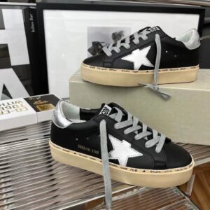 golden goose hi star sneakers black silver