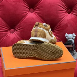 hermes jet suede mesh sneakers brown