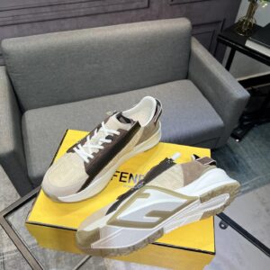 fendi flow men's fashion sneakers light brown
