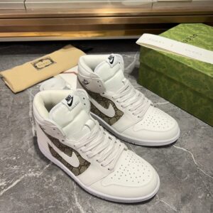 nike x air gucci premium sneakers white