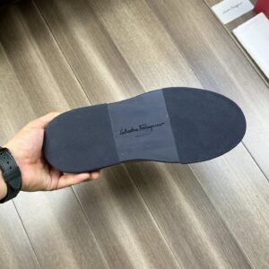 ferragamo trendy napa leather canvas sneakers gray