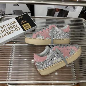 golden goose hi star sneakers glitter pink