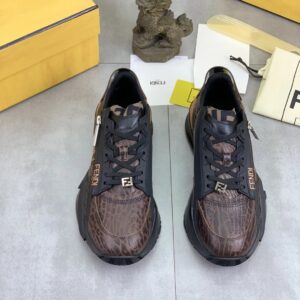 fendi flow casual sneakers cowhide brown