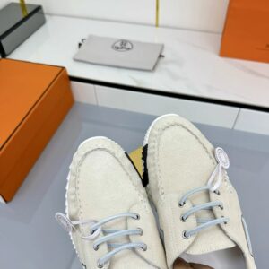 hermes loop leather sneakers beige