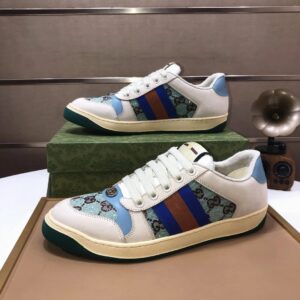 gucci distressed screener sneaker blue