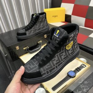 fendi luxury high top sneakers black