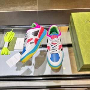 gucci screener low top sneakers red blue