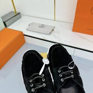 hermes loop leather sneakers black