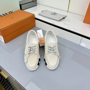 hermes loop leather sneakers beige