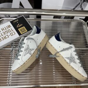 golden goose hi star sneakers white glitter