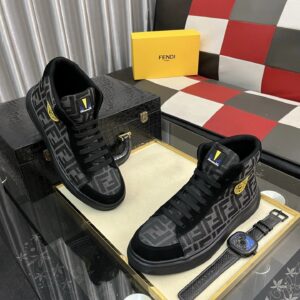 fendi luxury high top sneakers black