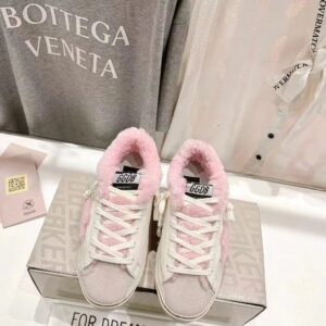 golden goose hi star sneakers pink wool
