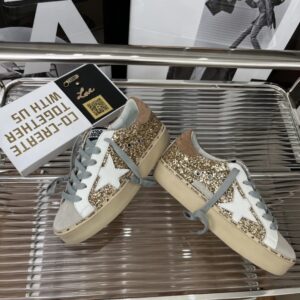 golden goose hi star sneakers glitter gold