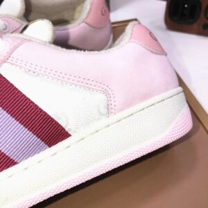 gucci distressed screener sneaker pink