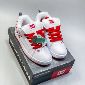 dc shoes casual sneakers white red