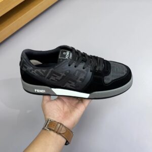 fendi suede sneakers black