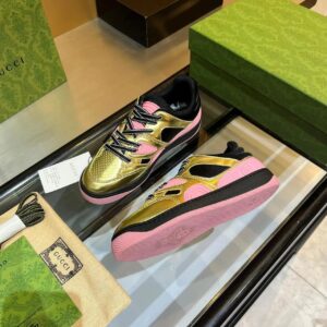 gucci screener low top sneakers pink gold