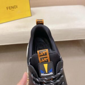 fendi new sneakers leather black gray