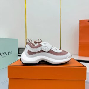 hermes loop leather sneakers pink