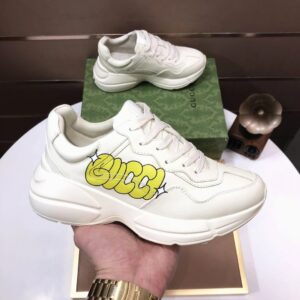 gucci rhyton clunky sneakers white yellow