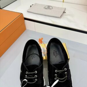 hermes loop leather sneakers black