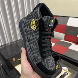 fendi luxury high top sneakers black