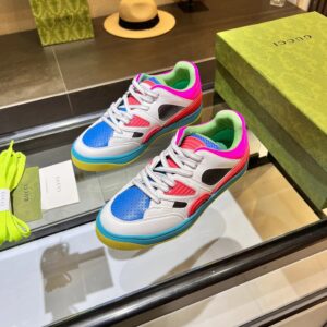 gucci screener low top sneakers red blue