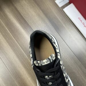 ferragamo trendy napa leather canvas sneakers black