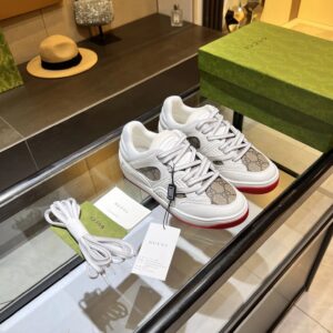 gucci screener low top sneakers white gray