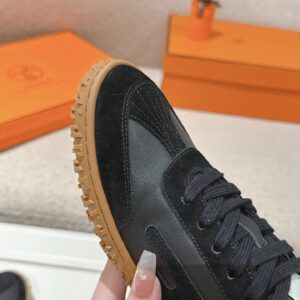 hermes jet suede sneakers black
