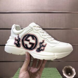gucci rhyton clunky sneakers white black