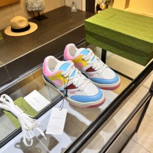 gucci screener low top sneakers pink blue