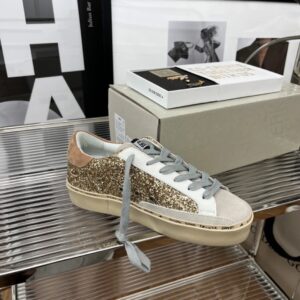 golden goose hi star sneakers glitter gold