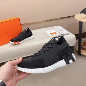 hermes lift slip ons sneakers black white