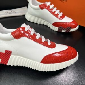 hermes bouncing luxury sneakers red white