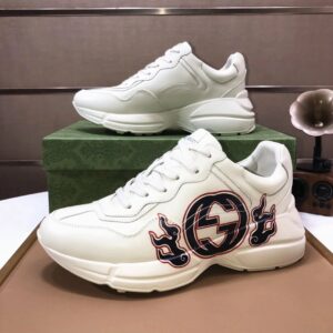 gucci rhyton clunky sneakers white black