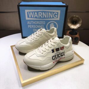 gucci rhyton clunky sneakers white black