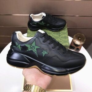 gucci rhyton clunky sneakers black green