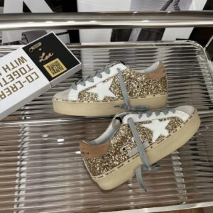 golden goose hi star sneakers glitter gold