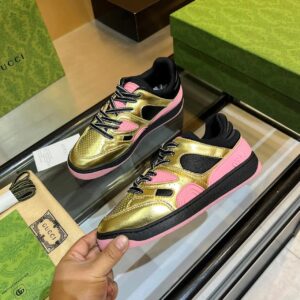 gucci screener low top sneakers pink gold