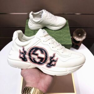 gucci rhyton clunky sneakers white black